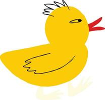 bird duck. Hand Drawn cartoon comic illustration vector