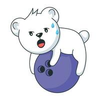 Trendy Bowling Bear vector