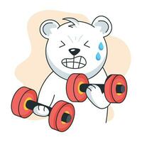 Trendy Bear Workout vector