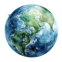 Aquarell Erde Planet isoliert png