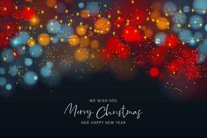 Christmas background with Christmas light ornaments. Abstract bokeh light illustration background. vector