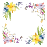 watercolor spring frame isolated png