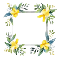 watercolor spring frame isolated png