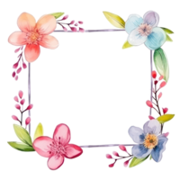 watercolor spring frame isolated png