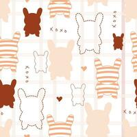 vector kawaii bunny seamless pattern for textile background