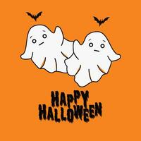 Happy Halloween scary flying ghost illustration. vector