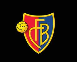 Basel Logo Club Symbol Switzerland League Football Abstract Design Vector Illustration With Black Background