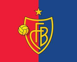 Basel Club Symbol Logo Switzerland League Football Abstract Design Vector Illustration With Blue And Red Background