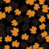 Vector seamless pattern of maple fall leaves