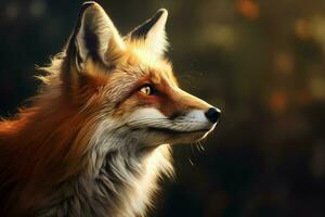 Intricate Fox closeup digital art. Generate Ai photo