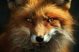 Fox closeup digital art. Generate Ai photo