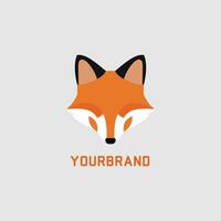 minimalist fox logo icon in color concept design vector business branding