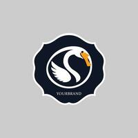 swan logo icon in color minimal simple modern business branding vector