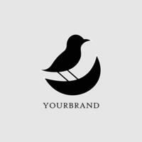 bird logo icon in black silhouette minimalist concept design vector business branding