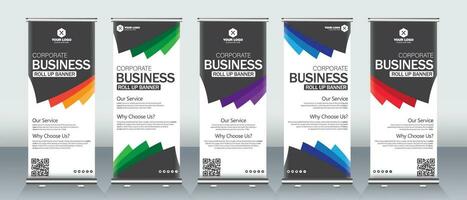 Modern Roll up banner design for business events, presentations vector