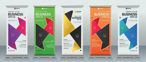 Corporate Business roll up banner with standee and modern design with abstract design for x stand, exhibition and presentations vector