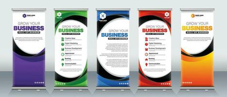 Modern Roll up banner design for business events, presentations, x stand ready and print ready EPS vector