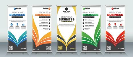 Modern concept color full Roll up banner for business event and presentations vector