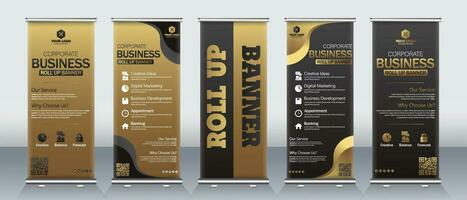 Luxury roll up banner design for events, business meetings, hotel events, weddings vector