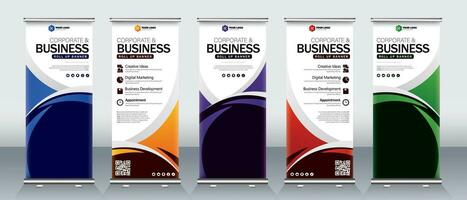 Roll up banner design for business events, presentations and for marketing vector