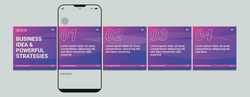 Set Of Carousel Post Template, Editable carousel post, social media carousel post for business vector