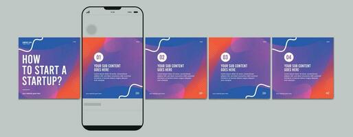 Set Of Carousel Post Template, Editable Carousel Post, social media carousel post for business vector