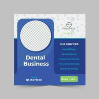 Dental social media post design template vector