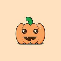 cute cartoon halloween pumpkin icon vector