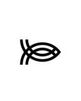 image of fish symbol shape in black vector illustration logo design