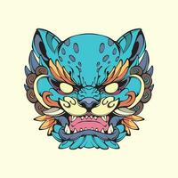 Blue tiger design vector art