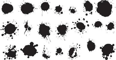 Set of vector brushes. Mega pack set of different brush strokes, black ink splatter, blots, round freehand drawings, grungy drawn lines, waves, circles, triangles, art design elements