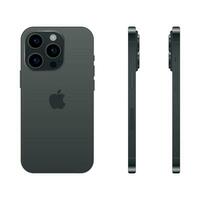 New black TITANIUM model of the Apple iPhone 15 PRO smartphone, mockup template on a white background - Vector