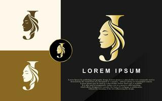 Letter J Beauty Logo, Vector Illustration