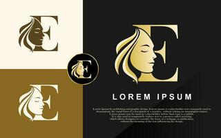 Letter E Beauty Logo, Vector Illustration