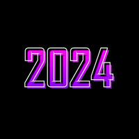 contento nuevo año 2024 púrpura. vector ilustración.