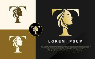 Letter T Beauty Logo, Vector Illustration