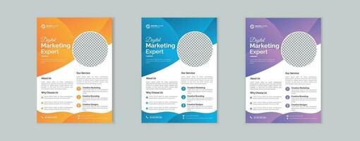 Modern colorful business flyer bundle template, Abstract business flyer vector