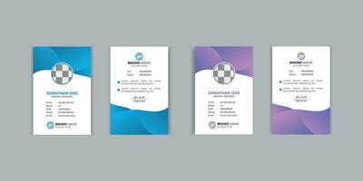 Gradient company id card template, employee id card vector