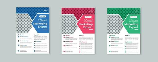 Modern Colorful Bundle Marketing Agency Flyer Design vector