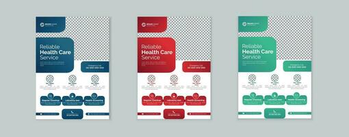 Corporate healthcare and medical flyer design template vector