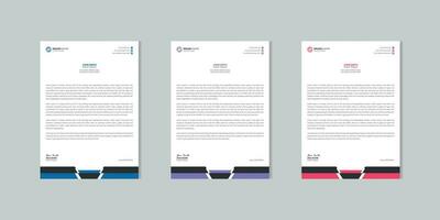 Simple 2 color letterhead bundle design, professional clean letterhead with modern layout vector