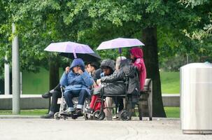 Most Beautiful Image of International and Local Tourist People are Visiting The Central London Capital City of England UK During Rainy Day. Captured on August 2nd, 2023 photo