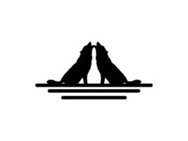 the Wolf Howled Silhouette for Logo Type. Vector Illustration