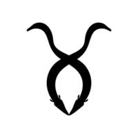 Silhouette of the fire eel, Mastacembelus erythrotaenia, is a relatively large species of spiny eel, can use for art Illustration, logo type, pictogram, website, or graphic design element. Vector