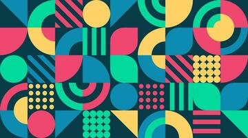 Geometry Banner with Simple Minimalistic Shapes. Abstract Vector Pattern. Neo Geo Style