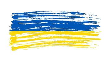 Ukrainian national flag in grunge style vector