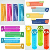 Set of four step by step infographic design template. Vector illustration