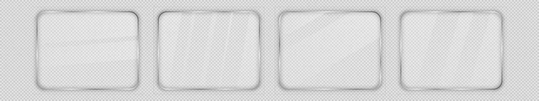 Glass plate in rounded rectangular frame vector