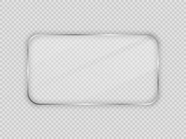 Glass plate in rounded rectangular frame vector