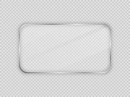 Glass plate in rounded rectangular frame vector